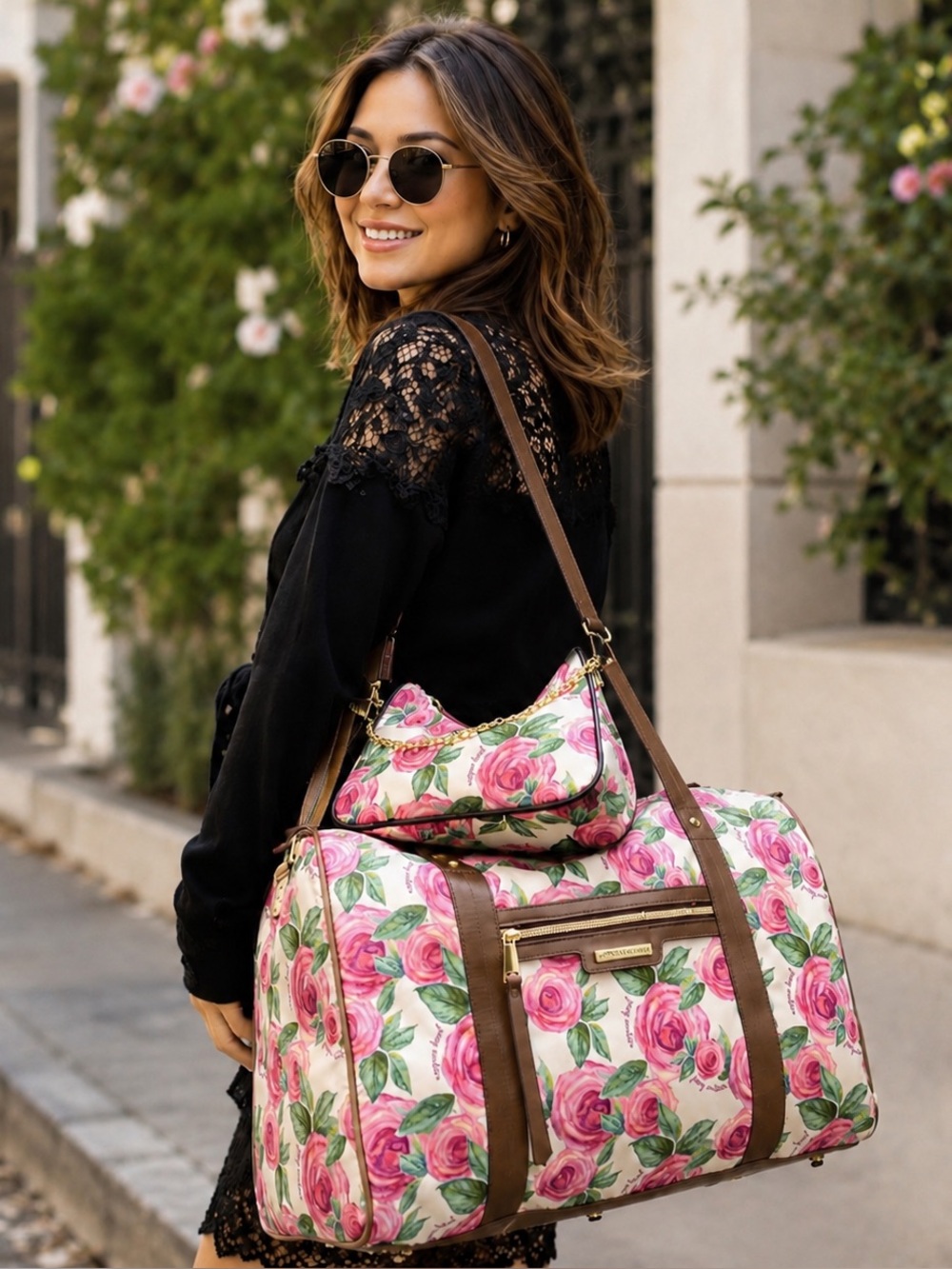 Juicy Couture Pink Rose 3pc. Travel Bag/Crossbody Set 🌹
